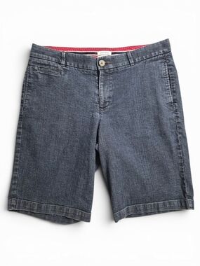Dockers Favorite Fit Women's Blue Stretch Shorts 10 Preppy Coastal Summer Casual